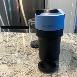 Nespresso Sky Blue and Black Coffee Machine